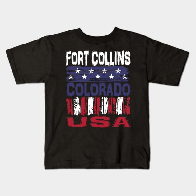 Fort Collins Colorado USA T-Shirt Kids T-Shirt by Nerd_art